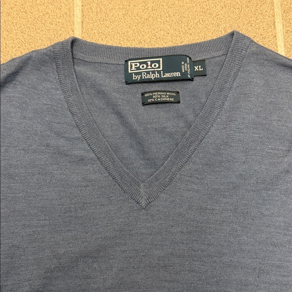 Polo Ralph Lauren Lightweight Merino Wool/Silk/Cashmere V-Neck Sweater